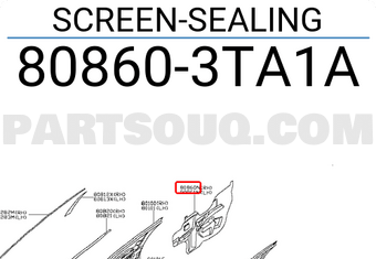 Nissan 808603TA1A SCREEN-SEALING