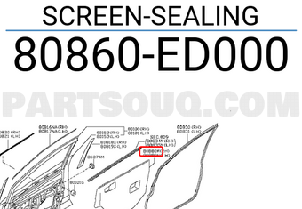 Nissan 80860ED000 SCREEN-SEALING