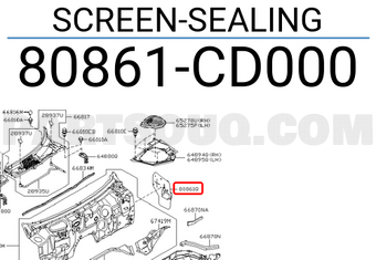 Nissan 80861CD000 SCREEN-SEALING