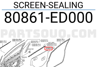 Nissan 80861ED000 SCREEN-SEALING