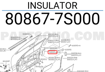 Nissan 808677S000 INSULATOR