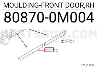 Nissan 808700M004 MOULDING-FRONT DOOR,RH
