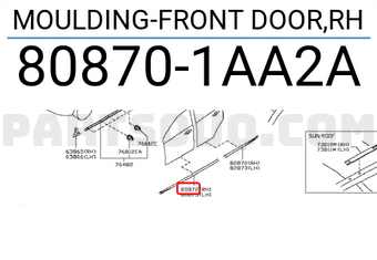 Nissan 808701AA2A MOULDING-FRONT DOOR,RH