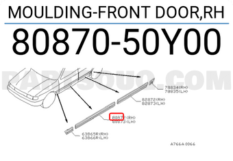 Nissan 8087050Y00 MOULDING-FRONT DOOR,RH