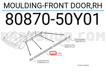 Nissan 8087050Y01 MOULDING-FRONT DOOR,RH