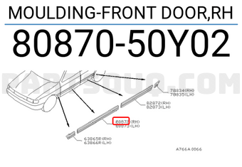 Nissan 8087050Y02 MOULDING-FRONT DOOR,RH