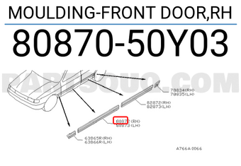 Nissan 8087050Y03 MOULDING-FRONT DOOR,RH