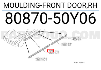 Nissan 8087050Y06 MOULDING-FRONT DOOR,RH