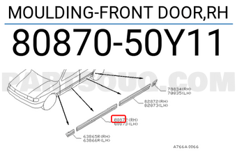Nissan 8087050Y11 MOULDING-FRONT DOOR,RH