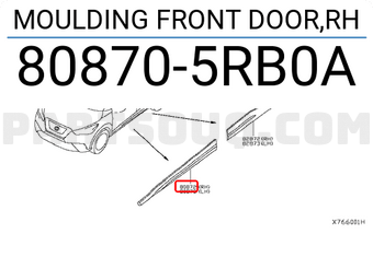 Nissan 808705RB0A MOULDING FRONT DOOR,RH