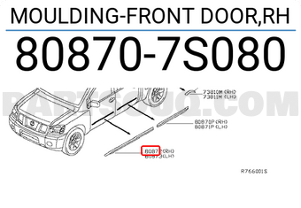 Nissan 808707S080 MOULDING-FRONT DOOR,RH