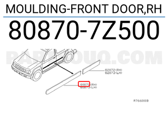 Nissan 808707Z500 MOULDING-FRONT DOOR,RH