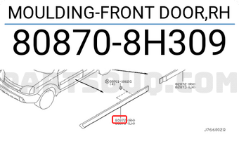 Nissan 808708H309 MOULDING-FRONT DOOR,RH