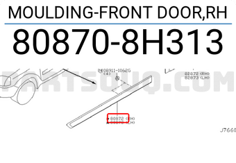 Nissan 808708H313 MOULDING-FRONT DOOR,RH