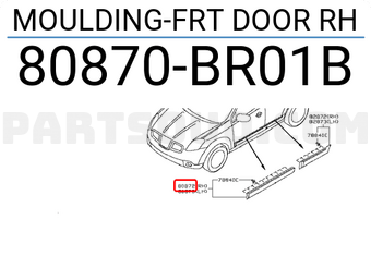 Nissan 80870BR01B MOULDING-FRT DOOR RH