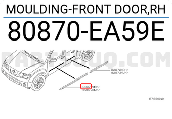 Nissan 80870EA59E MOULDING-FRONT DOOR,RH