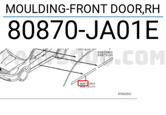 Nissan 80870JA01E MOULDING-FRONT DOOR,RH