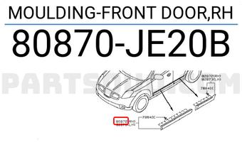 Nissan 80870JE20B MOULDING-FRONT DOOR,RH