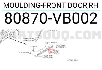 Nissan 80870VB002 MOULDING-FRONT DOOR,RH