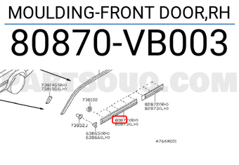 Nissan 80870VB003 MOULDING-FRONT DOOR,RH
