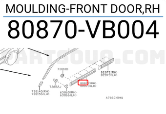 Nissan 80870VB004 MOULDING-FRONT DOOR,RH
