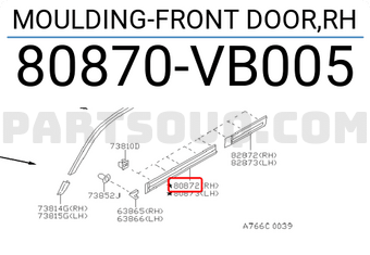Nissan 80870VB005 MOULDING-FRONT DOOR,RH