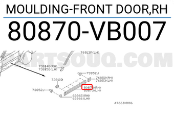 Nissan 80870VB007 MOULDING-FRONT DOOR,RH