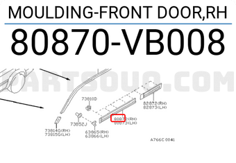 Nissan 80870VB008 MOULDING-FRONT DOOR,RH