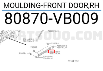 Nissan 80870VB009 MOULDING-FRONT DOOR,RH