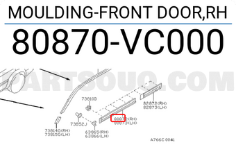 Nissan 80870VC000 MOULDING-FRONT DOOR,RH