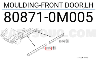 Nissan 808710M005 MOULDING-FRONT DOOR,LH