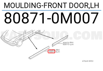 Nissan 808710M007 MOULDING-FRONT DOOR,LH