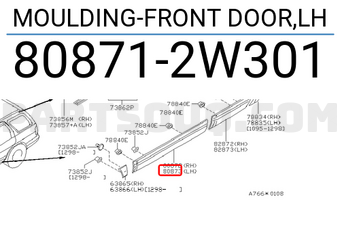 Nissan 808712W301 MOULDING-FRONT DOOR,LH