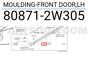 Nissan 808712W305 MOULDING-FRONT DOOR,LH