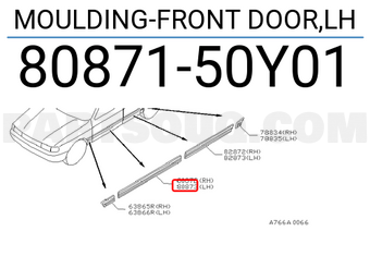 Nissan 8087150Y01 MOULDING-FRONT DOOR,LH