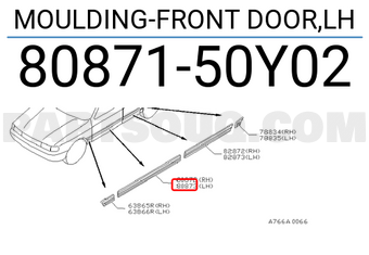 Nissan 8087150Y02 MOULDING-FRONT DOOR,LH