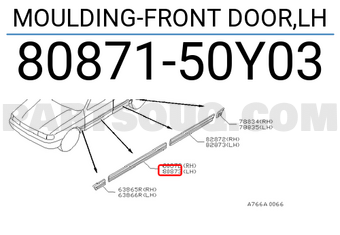 Nissan 8087150Y03 MOULDING-FRONT DOOR,LH