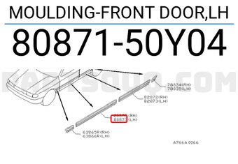 Nissan 8087150Y04 MOULDING-FRONT DOOR,LH