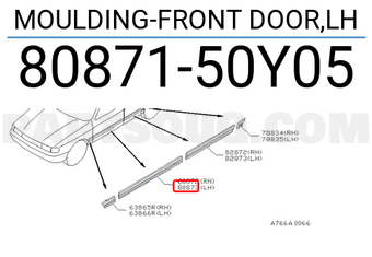 Nissan 8087150Y05 MOULDING-FRONT DOOR,LH