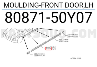 Nissan 8087150Y07 MOULDING-FRONT DOOR,LH
