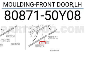 Nissan 8087150Y08 MOULDING-FRONT DOOR,LH