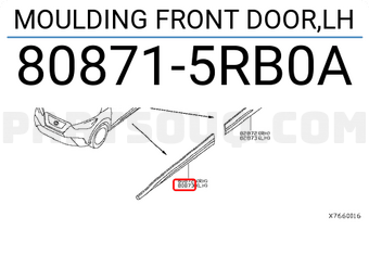 Nissan 808715RB0A MOULDING FRONT DOOR,LH