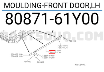 Nissan 8087161Y00 MOULDING-FRONT DOOR,LH