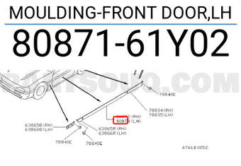 Nissan 8087161Y02 MOULDING-FRONT DOOR,LH