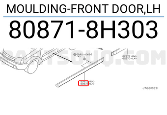 Nissan 808718H303 MOULDING-FRONT DOOR,LH