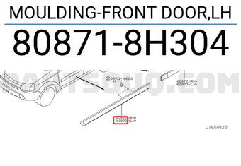Nissan 808718H304 MOULDING-FRONT DOOR,LH