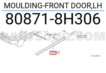 Nissan 808718H306 MOULDING-FRONT DOOR,LH