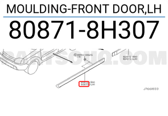 Nissan 808718H307 MOULDING-FRONT DOOR,LH