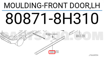 Nissan 808718H310 MOULDING-FRONT DOOR,LH