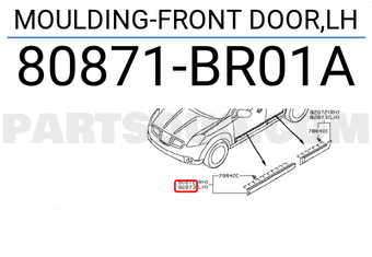 Nissan 80871BR01A MOULDING-FRONT DOOR,LH